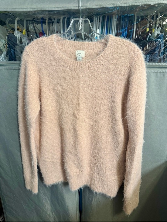 a new day Sweaters - a new day Pale Pink Fuzzy Crewneck Sweater